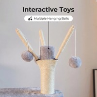 Fournitures d'usine en gros : Arbre à chat en sisal et bois, design minimaliste et écologique, pour chats de grande taille, avec panier en peluche à empreinte réduite