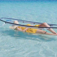 Kayak transparent pour 2 personnes Sea PC, canoë en plastique transparent, bateau en plastique transparent