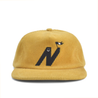 Casquettes de baseball personnalisées à 5 panneaux en velours côtelé, vente en gros, casquette snapback à 5 panneaux, haute qualité, streetwear, casquette de baseball pour le surf