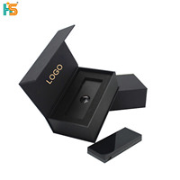 Caja de Embalaje Rígida de Lujo para Teléfono Móvil con Cierre Magnético Negro, con Grabado y Recubrimiento UV, Logotipo Personalizado para Dispositivos Electrónicos Inteligentes