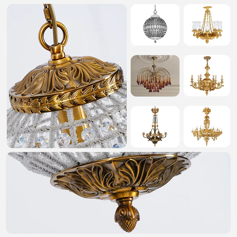 Custom Brass Cast Modern Vintage Style LED Light Basic Grand Round Ceiling Lamp Canopy Parts