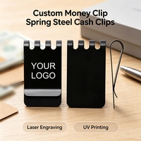 Penjepit Uang Custom dari Baja Pegas dengan Logo Perusahaan yang Dicetak, Personalisasi OEM, Dompet Eksekutif, Penjepit Uang Logam, Kerajinan Logam, Hadiah