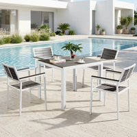 Ensemble Table et Chaises de Repas en Aluminium pour Terrasse, Mobilier de Jardin et Restaurant Extérieur, Meilleures Ventes