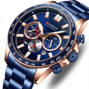 Reloj Deportivo de Cuarzo CURREN 8418 Personalizado para Hombre, Grande de 48 mm, con Manecillas Luminosas, Bloques de Color, Multifuncional, de Aleación para Negocios - Product Image 2