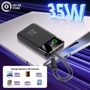 Batterie externe compacte de poche 10000 mAh, charge rapide PD 35W, câbles doubles intégrés, écran numérique pour téléphone et ordinateur portable - Product Image 6