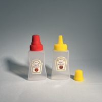 Bouteille en plastique PE souple transparente pratique de 25 ml, récipient pour sauce, salade, avec pression pour barbecue, bento