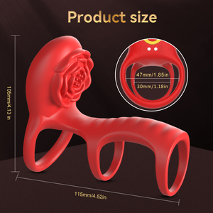 Juguetes para Adultos, Anillo Vibrador para Pene 3 en 1, Control Remoto por Aplicación, 9 Modos de Vibración, Carga USB, Impermeable, Portátil - Product Image 4