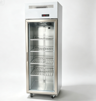 Refrigerador Exhibidor de Bebidas con 3 Puertas, Sin Escarcha, Doble Temperatura, Puerta de Vidrio, Marco Negro, Control Digital para Bar
