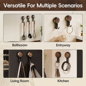 Étagère murale de salle de bain sans perçage avec ventouses, organisateur de rangement <span class=keywords><strong>vintage</strong></span> pour <span class=keywords><strong>cuisine</strong></span>, douche, surfaces lisses - Product Image 5