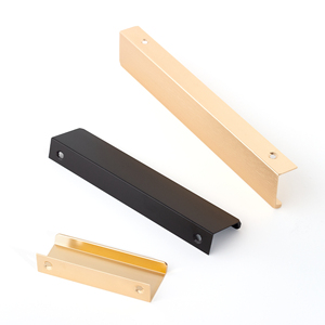 Mat Siyah ve Altın Renkli Gizli Alüminyum Alaşımlı Çekmece Kulpları, Gardırop Dolabı için Mobilya Kapı Kolu - Product Image 5