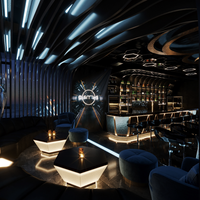 Aménagement intérieur de bar-club, personnalisation complète de la pièce, rénovation et décoration de comptoir de bar commercial tout-en-un pour boîte de nuit