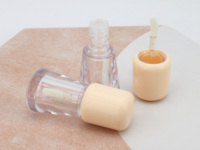 Flacon vide pour huile à lèvres avec logo personnalisé, base épaisse transparente, conteneur en plastique pour gloss à lèvres avec bouchon à vis, cosmétique