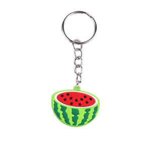 بيع بالجملة هدية صغيرة لطيفة ناعمة متينة من كلوريد البولي فينيل بحلقة معدنية فاكهة الفراولة والتفاح والبطيخ والبرتقال - Product Image 6