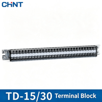 Bloc de bornes industriel Chint sur rail DIN TD-1510, connecteur de câblage à bande de cuivre, barrette de bornes 20A