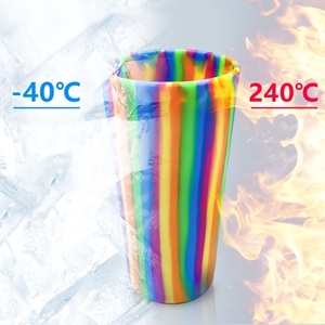 Özel kırılmaz silikon şarap bardakları Drinkware silikon şarap Tumblers BPA içermeyen gökkuşağı silikon şarap bira bardağı - Product Image 5