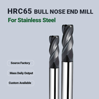 Fraise à rayon d'angle en carbure HRC65 à 4 cannelures, spéciale pour l'usinage de l'acier inoxydable, fraise à usiner CNC en tungstène