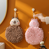 FF4651 Home Decor mignon cuisine salle de bain séchage des mains serviette chiffons de nettoyage chiffon Chenille essuie-mains flous avec boucle de suspension