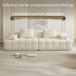 Ensemble modulaire sectionnel compressé et emballé en rouleau, style nordique en forme de L, tissu bouclé nuage de luxe léger pour salon - Product Image 3