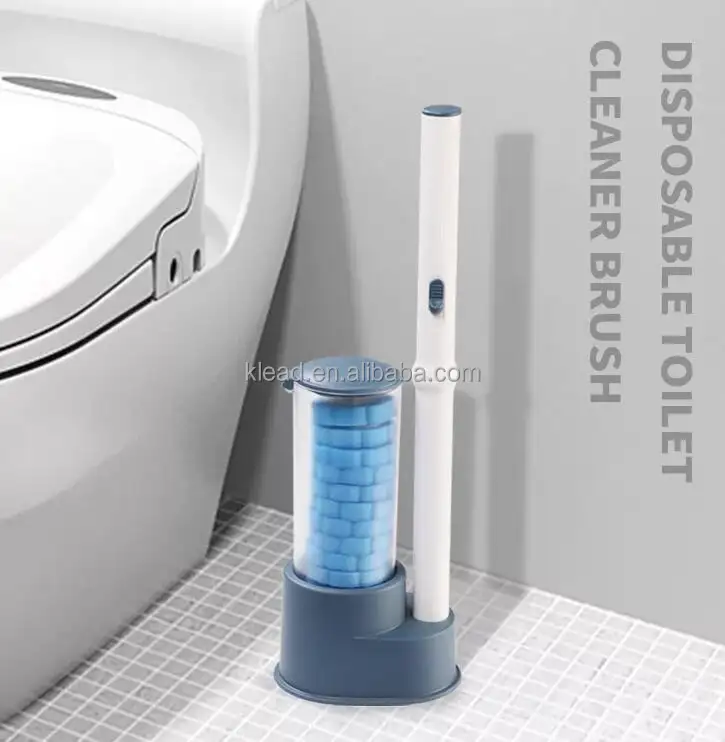 Système de nettoyage de toilette jetable, caddie de rangement et 14 têtes de recharge de baguette de toilette désinfectante
