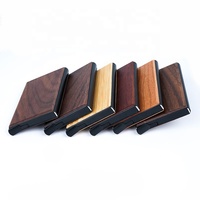 Dompet Kayu Ultra Tipis Wadah Kartu untuk Pria, Wadah Kartu Kayu Alami untuk Pria