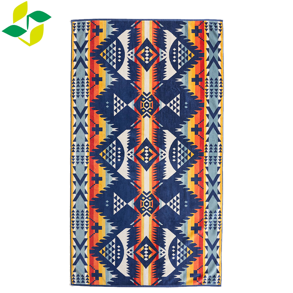 YJ Customized Beach Towel Waterproof Edge Soft Fleece Quick Dry for Swimming Pool Beach Camping Travel Sports