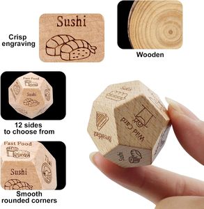Bán buôn Ý tưởng quà Tặng polyhedra bằng gỗ các cặp vợ chồng lựa chọn xúc xắc biểu tượng tùy chỉnh mô hình ngày đêm xúc xắc AF Ter darkm 3*3cm Xúc xắc gỗ - Product Image 3
