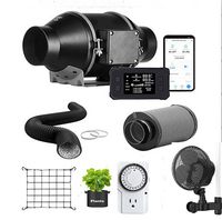 Tente de culture Kit complet 120W LED Kit de lumière de croissance 24x24x48 "Tente de plante d'intérieur Ventilateur de ventilation Système de culture hydroponique