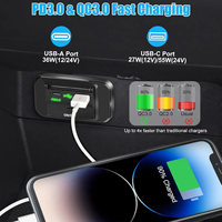 Prise de charge rapide USB double port PD à montage en surface, prise de courant 12V pour voiture avec interrupteur marche/arrêt pour camping-car, bus, camion, bateau, caravane