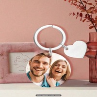 Porte-clés calendrier promotionnel pour le dropshipping, articles cadeaux pour petit ami, petite amie, gravure personnalisée, porte-clés calendrier en forme de cœur