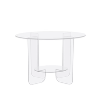 Table basse moderne italienne en acrylique transparent, style luxe minimaliste, couleur crème, pour salon, petit appartement, avec rangement