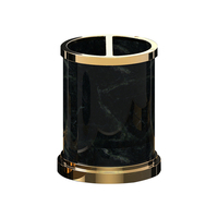 Ensemble de salle de bain personnalisé en résine distributeur de Lotion porte-savon porte-brosse à dents décor de maison noir or polyrésine accessoires de salle de bain ensemble
