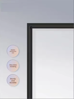 Porte coulissante en verre moderne, design contemporain, étanche, application intérieure pour salle de bain, ouverture latérale, matériau en alliage d'aluminium et verre