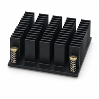 Dissipateur thermique en aluminium noir anodisé sur mesure pour module de puissance IGBT, station de recharge de véhicules électriques, serveur GPU, refroidissement industriel
