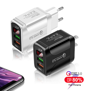 Chargeur mural double USB 5V4.1A à charge rapide avec affichage numérique Prise EU US UK pour téléphones mobiles Adaptateur de voyage - Product Image 4