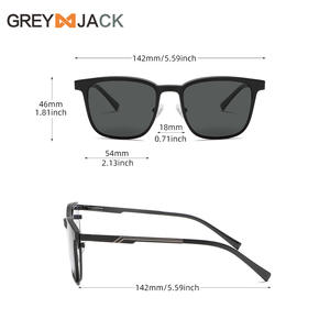 Lunettes de soleil magnétiques pour hommes Grey Jack, monture en acier inoxydable, verres TAC, anti-UV, polarisées, monture complète 6304 - Product Image 3