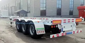 Tractor Trailers Price 3 Axle 40ft 20ft Transporting Container Chassis Skeleton Truck Semi Trailer