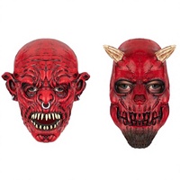 Masque d'Halloween en caoutchouc, cagoule de démon rouge, thème fantastique et science-fiction, fabriqué en Chine pour bars, danses, farces et chambres d'évasion