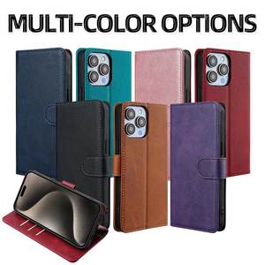 Étui de téléphone portable en cuir de luxe pour iphone 16e 15 14 13 12 <span class=keywords><strong>Pro</strong></span> Max étui portefeuille à rabat étui de téléphone portable pour <span class=keywords><strong>Samsung</strong></span> S24 - Product Image 6