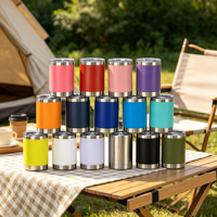 Bouteille d'eau isotherme à double paroi de 10 oz en acier inoxydable 304, tasse à café, gobelet avec revêtement en poudre, gobelet pour boissons, personnalisable avec logo