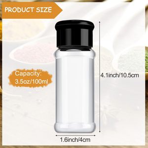 Wholesale 100ml 110ml 200ml Plastic Spice Salt Pepper Grinder Seasoning Jar Bottle <b>Glass</b> - Product Image 2