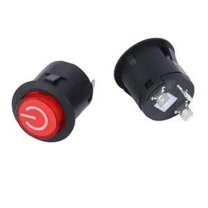 Factory Direct 22mm Round Plastic Red Power Switch Self-locking Lampless Plastic Push Button Switch