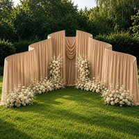 Nouvelle toile de fond de mariage incurvée 2027 en forme de S avec support incurvé pour drapés champagne pour décoration de mariage
