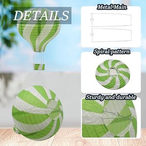 Nicro nueva llegada 12 pulgadas colorido globo de aire caliente forma plegable linterna de papel volador hecho a mano boda fiesta favores Decoración - Product Image 2