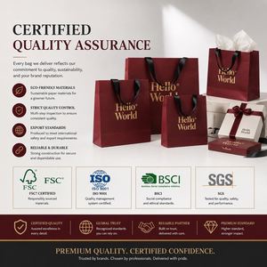 Cardboard <b>Paper</b> <b>Bag</b> Sturdy Custom Made <b>Paper</b> <b>Bag</b> with Handles for Heavy Duty Shopping and Luxury <b>Gift</b> Packaging - Product Image 2