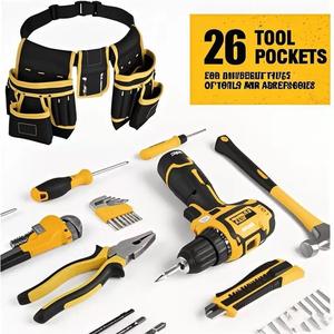New Design Multi-Functional Double <strong>Tool</strong> <strong>Belt</strong> Bag Custom Made Carpenter Leather <strong>Tool</strong> <strong>Belt</strong> Waterproof Reasonable Price OEM - Product Image 2