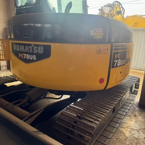 รถขุดไฮดรอลิกแบบตีนตะขาบ Komatsu PC78US สีเหลือง ห้องโดยสารสีเหลือง อุปกรณ์ก่อสร้าง สภาพดี - Product Image 4