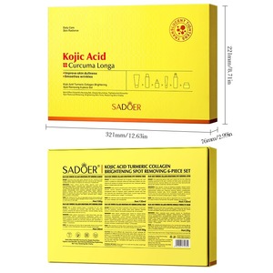 SADOER Set de 6 Piezas con Ácido Kójico, Cúrcuma y Colágeno para Blanquear, Eliminar Manchas e Iluminar la Piel, Caja de Regalo con Limpiador, Tónico, Suero y Crema - Product Image 4