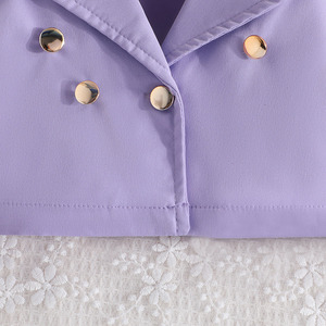 ชุดเดรสผ้าโปร่งแขนยาวลำลองคุณภาพสูงสำหรับเด็กผู้หญิง ชุดเซ็ตสองชิ้นลายเรียบสำหรับฤดูใบไม้ผลิและฤดูใบไม้ร่วง เสื้อผ้าเด็ก - Product Image 5