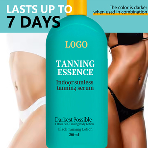 Loción de bronceado corporal para interiores personalizada, loción de bronceado corporal sin sulfato 200ml loción de bronceado natural rápida - Product Image 1