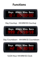 LED Programmable 1 pouce Rouge 9 chiffres Affichage de la date LED 999 jours Compte à rebours numérique Horloge murale pour le Nouvel An et Noël Compteur